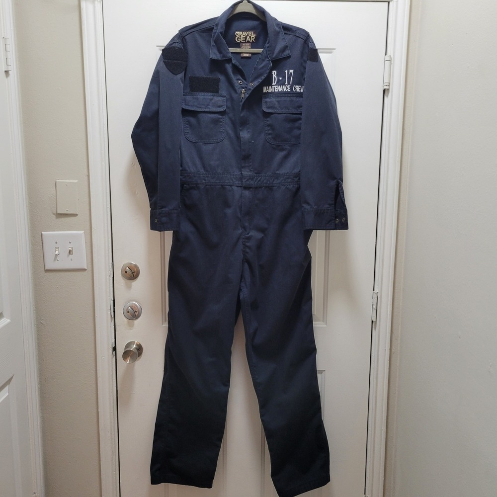 Gravel Gear Mens B-17 Maintenance Crew Coveralls Navy Blue Medium x 32 Workwear